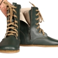 Men's Boots WIDE Zero Drop Barefoot GREEN Smooth Leather | Canada