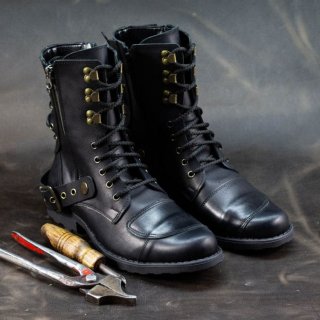 Men's Handmade Italian Leather Motorcycle Boots High | Canada