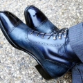 Men's Handmade Blue Leather Ankle High Boot Dress Formal | Canada