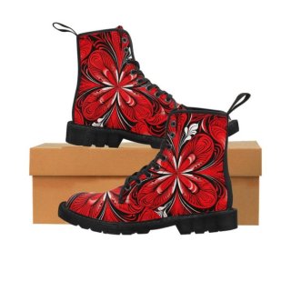 Men's Relaxing Red Pattern-v-1Canvas Boots | Canada