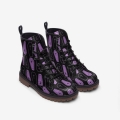 Women's Purple Coffins on Black Unisex Combat Boots Pastel Goth | Canada