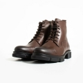 Men's Brown Lace up Non Slip Boots Calf Leather Boot | Canada