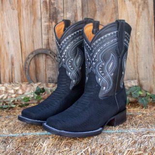 Men's Black PYTHON Snake Faux Leather Square Toe Cowboy Western | Canada