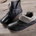 Women's Handmade Black Warm Leather Bootsankle Boots for | Canada