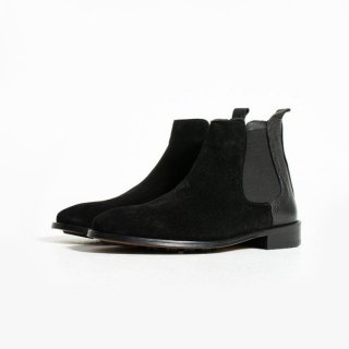 Men's Black Chelsea Boots Suede Leather Boots Classic | Canada