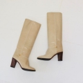 Women's 80s Vintage Gucci Tan Leather Boots Size 38 US 7 7 1/2 High | Canada
