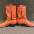 Men's Orange Ostrich Cowboy Western Ranch Exotic Leather Boots Size | Canada