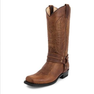 Men's Low Square Heel Cowboy Boots Slip-on Faux Leather Boots | Canada