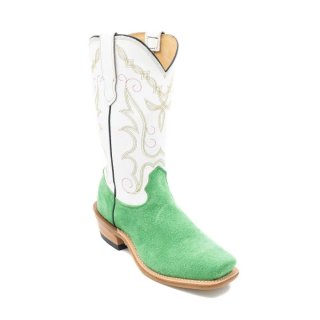 Fenoglio Free Delivery Women's Italian Green Roughout w/ White Style No. 00101689