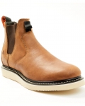 Brand New Hawx Men's Crazy Horse Wedge Chelsea Work Boots - Soft Toe | Brown