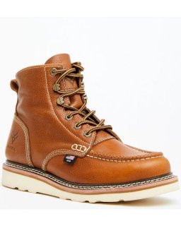 Brand New Hawx Men's 6" USA Pitstop Wedge Redesigned Work Boots - Soft Toe | Brown