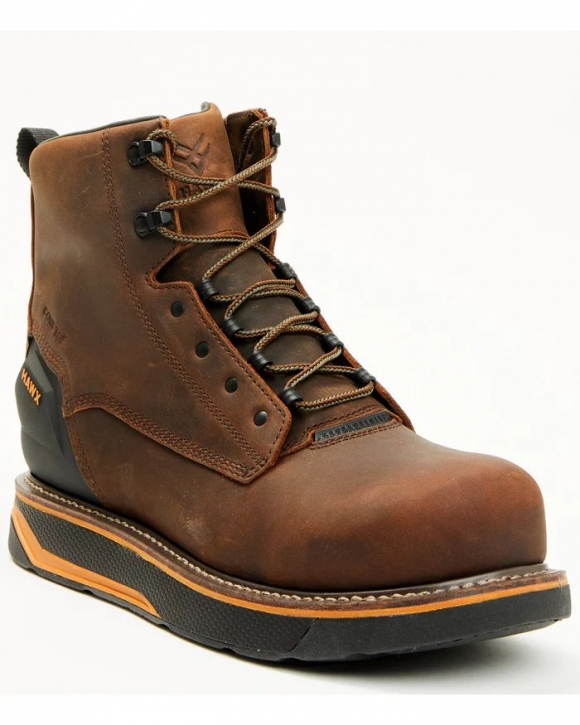 Brand New Hawx Men's 6" Airflow Heat Transfer System Paver Work Boots - Composite Toe | Dark Brown