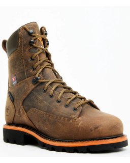 Brand New Hawx Men's 8" Insulated Lace-Up Waterproof Work Boots - Composite Toe | Brown
