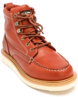 Brand New Hawx Men's 6" Grade Work Boots - Moc Toe | Red