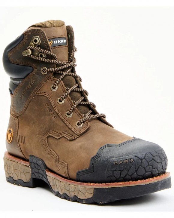 Brand New Hawx Men's 8" Legion Sport Work Boots - Nano Composite Toe | Brown
