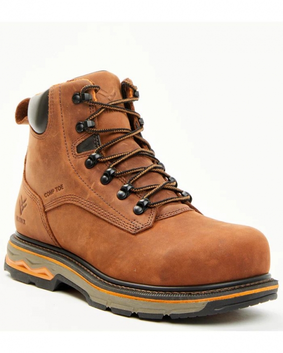 Brand New Hawx Men's 6" Enduro Lace-Up Work Boots - Composite Toe | Dark Brown