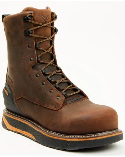 Brand New Hawx Men's 8" Airflow Heat Transfer System Paver Work Boots - Composite Toe | Dark Brown