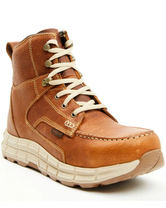 Brand New Hawx Men's 6" Athletic Wedge Moc Work Boots - Composite Toe | Brown