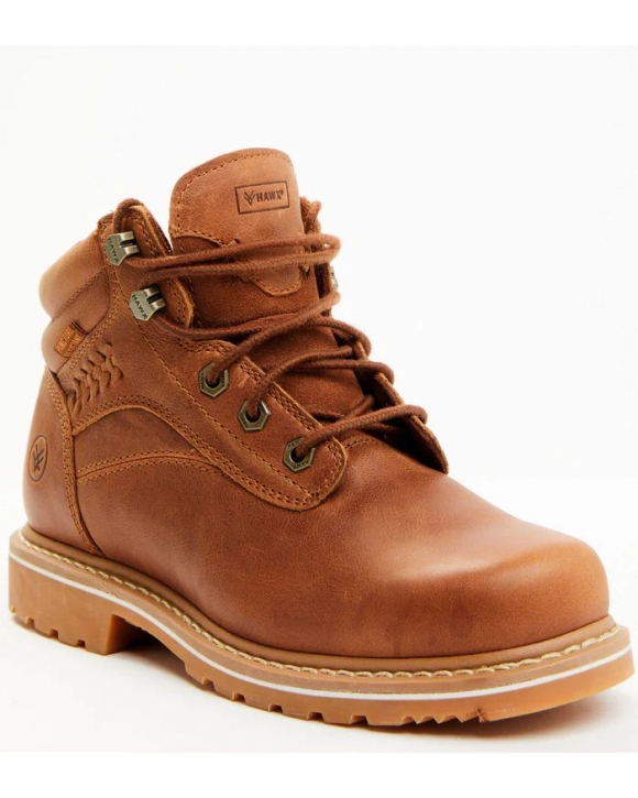 Brand New Hawx Women's 5" Lace-Up Work Boots - Soft Toe | Brown