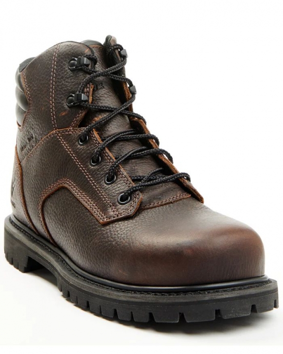 Brand New Hawx Men's 6" Lace-Up Work Boots - Steel Toe | Brown
