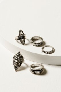 Special Offer Idyllwind Women's Fairmont 5-Piece Silver Ring Set | Silver