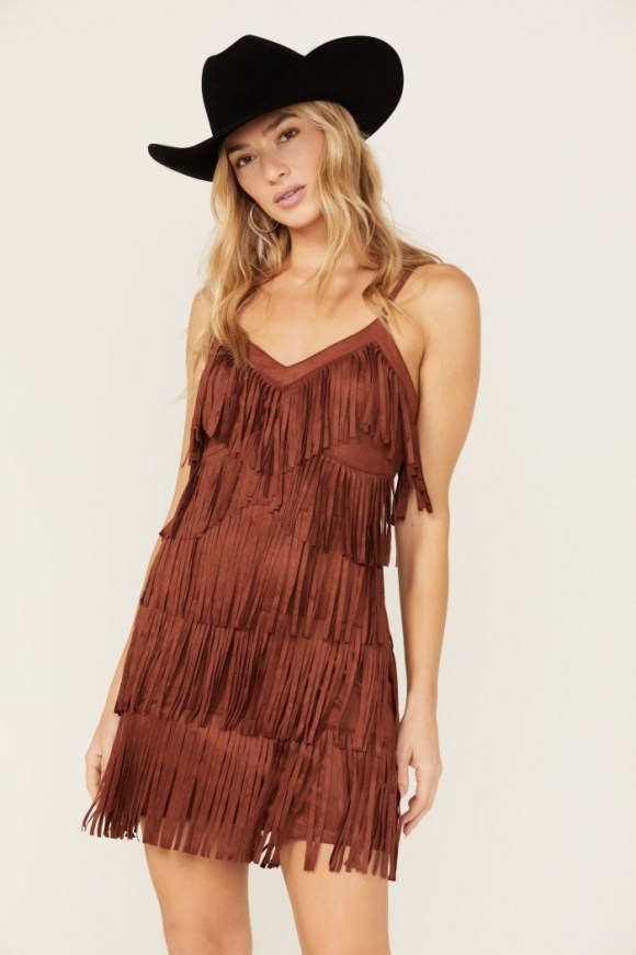 Special Offer Idyllwind Women's Brixworth Mahogany Fringe Festival Dress | Mahogany