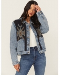Special Offer Idyllwind Women's Mallard Denim and Blanket Mix Jacket | Medium Wash Special Offer Idyllwind Women's Mallard Denim and Blanket Mix Jacket | Medium Wash