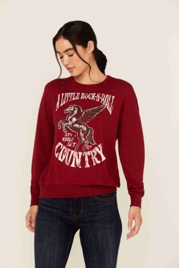 Special Offer Idyllwind Women's Little Rock Lot of Country Pullover Sweatshirt | Wine