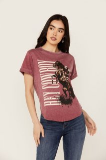 Special Offer Idyllwind Women's Hey Cowboy Short Sleeve Graphic Tee | Fired Brick