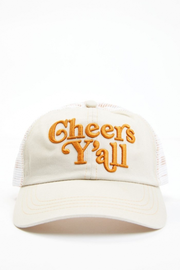 Special Offer Idyllwind Women's Cheers Ya'll Embroidered Mesh-Back Baseball Hat | Beige/khaki