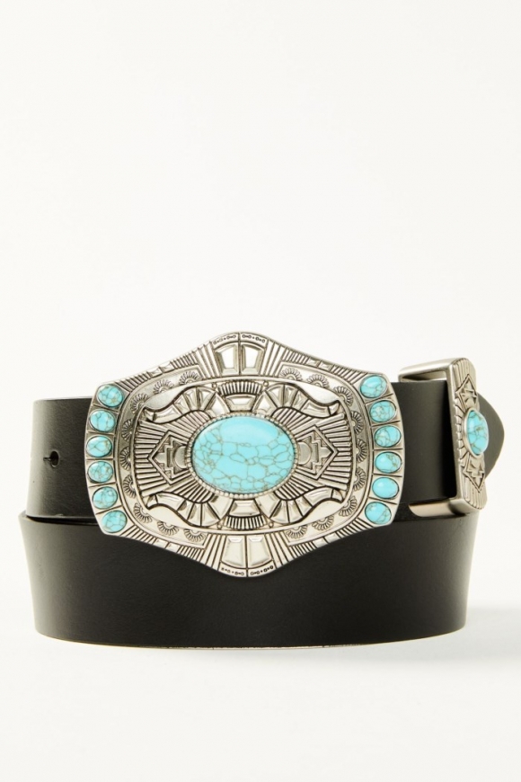 Special Offer Idyllwind Women's Big Stone Buckle Belt | Black Special Offer Idyllwind Women's Big Stone Buckle Belt | Black