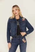 Special Offer Idyllwind Women's Ellwood Patch Denim Trucker Jacket | Dark Wash