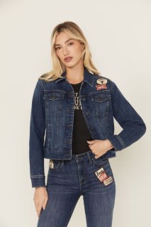 Special Offer Idyllwind Women's Ellwood Patch Denim Trucker Jacket | Dark Wash Special Offer Idyllwind Women's Ellwood Patch Denim Trucker Jacket | Dark Wash