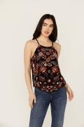 Special Offer Idyllwind Women's Scrolling Floral Haze Embroidered Sleeveless Top | Black Special Offer Idyllwind Women's Scrolling Floral Haze Embroidered Sleeveless Top | Black