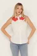 Special Offer Idyllwind Women's Plainweave Contrast Yoke Sleeveless Snap Western Shirt | Ivory