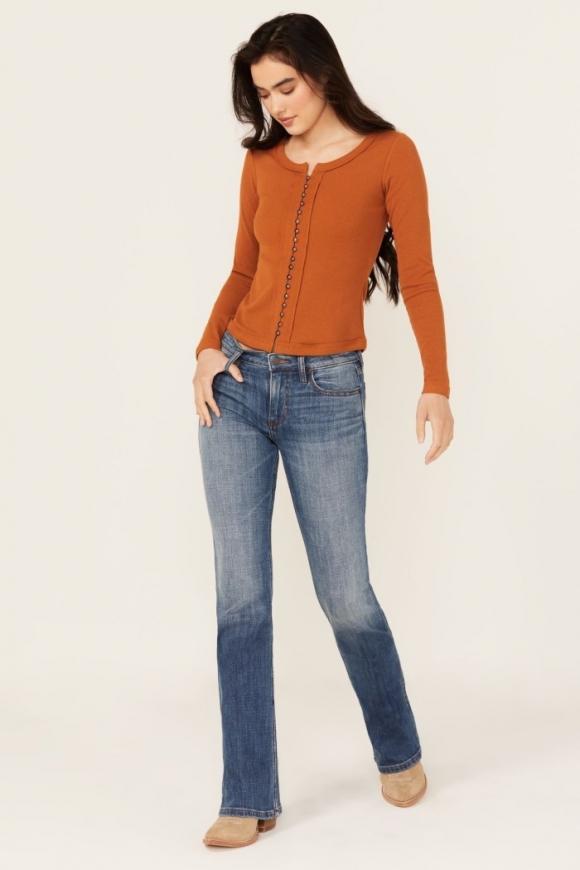 Special Offer Idyllwind Women's Bayside Medium Wash Mid Rise Bootcut Stretch Denim Jeans | Medium Wash