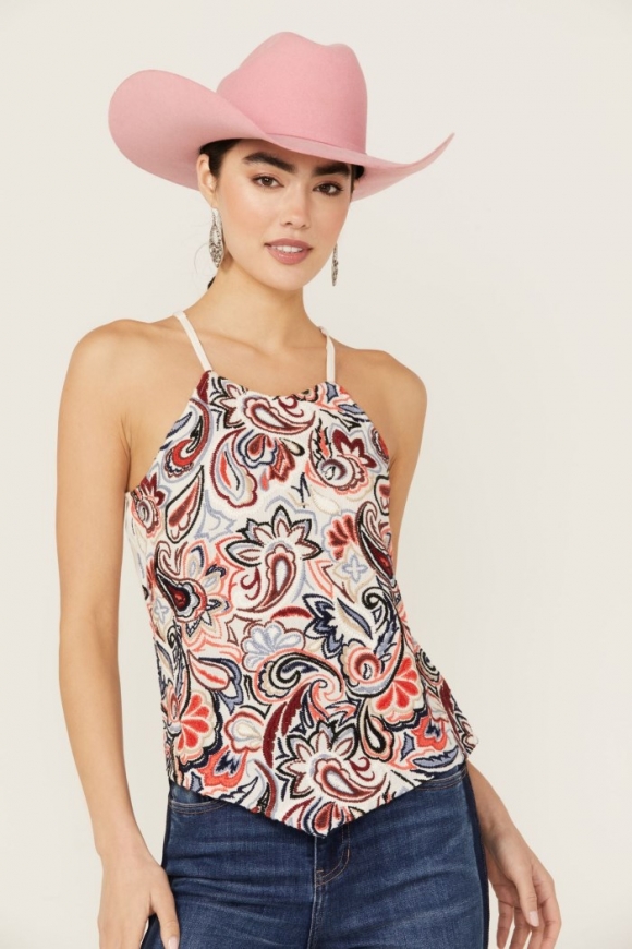 Special Offer Idyllwind Women's Floral Haze Tank Top | Ivory Special Offer Idyllwind Women's Floral Haze Tank Top | Ivory