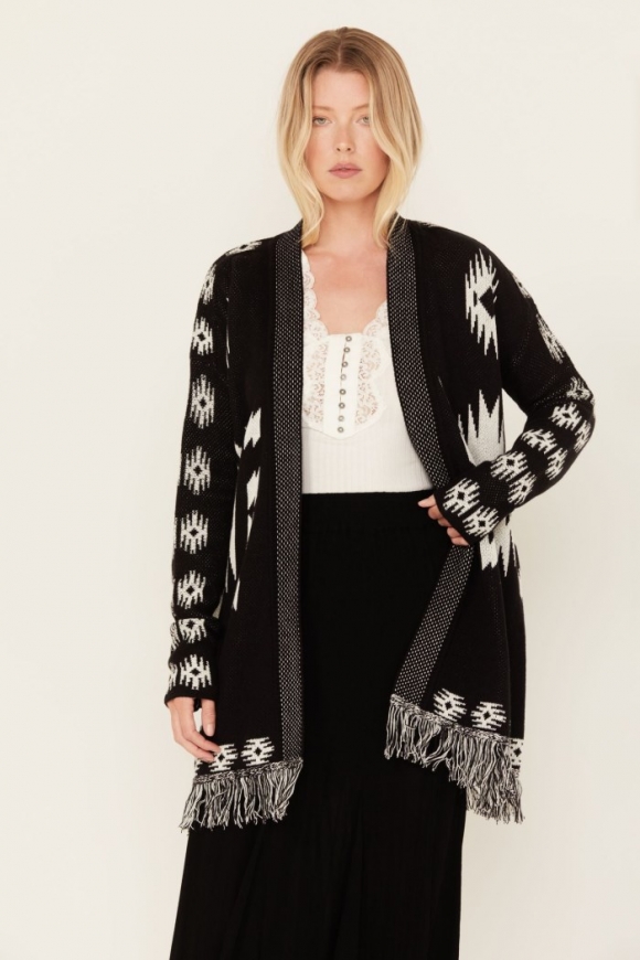 Special Offer Idyllwind Women's Mamie Southwestern Print Cardigan | Black