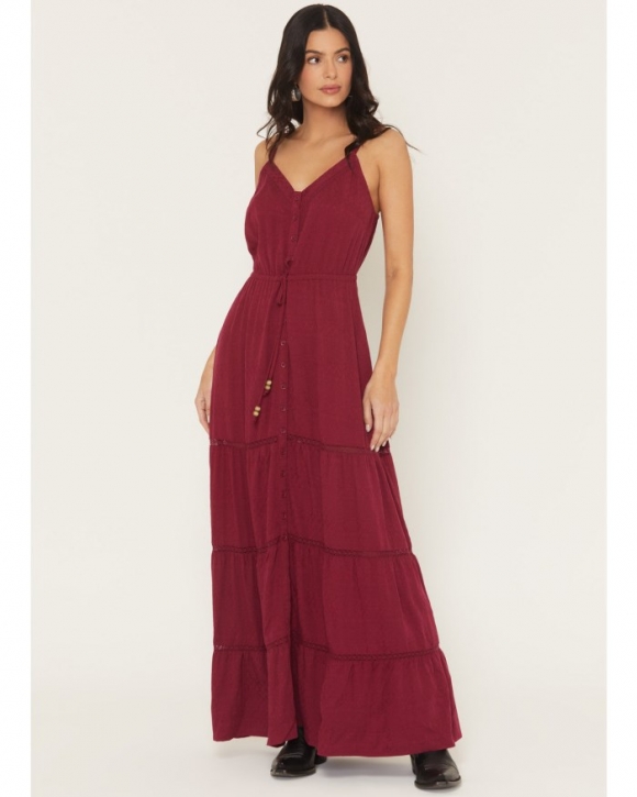 Special Offer Idyllwind Women's Sleeveless Maxi Dress | Maroon Special Offer Idyllwind Women's Sleeveless Maxi Dress | Maroon