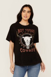 Special Offer Idyllwind Women's Not Today Cowboy Boyfriend Fit Short Sleeve Graphic Tee | Black
