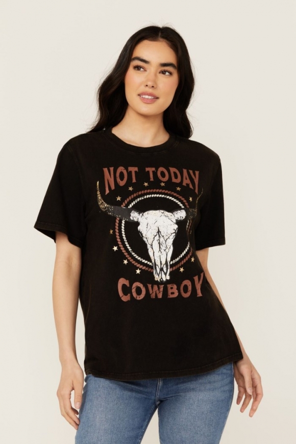 Special Offer Idyllwind Women's Not Today Cowboy Boyfriend Fit Short Sleeve Graphic Tee | Black