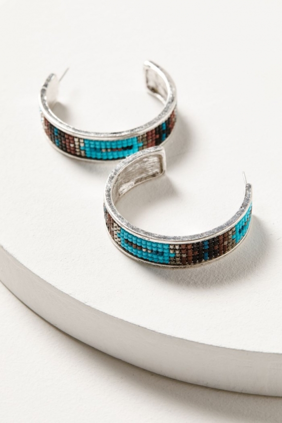 Special Offer Idyllwind Women's Cheshire Beaded Hoop Earrings | Silver Special Offer Idyllwind Women's Cheshire Beaded Hoop Earrings | Silver