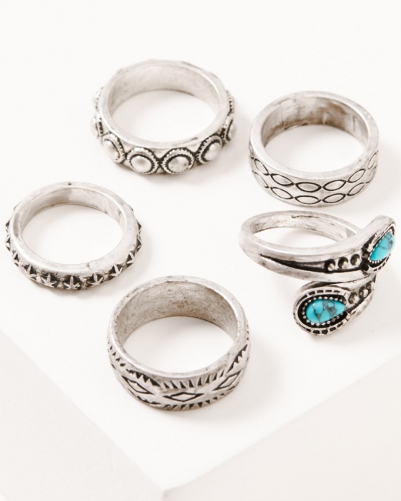 Special Offer Idyllwind Women's Stratton Ring Set - 5 Piece | Silver