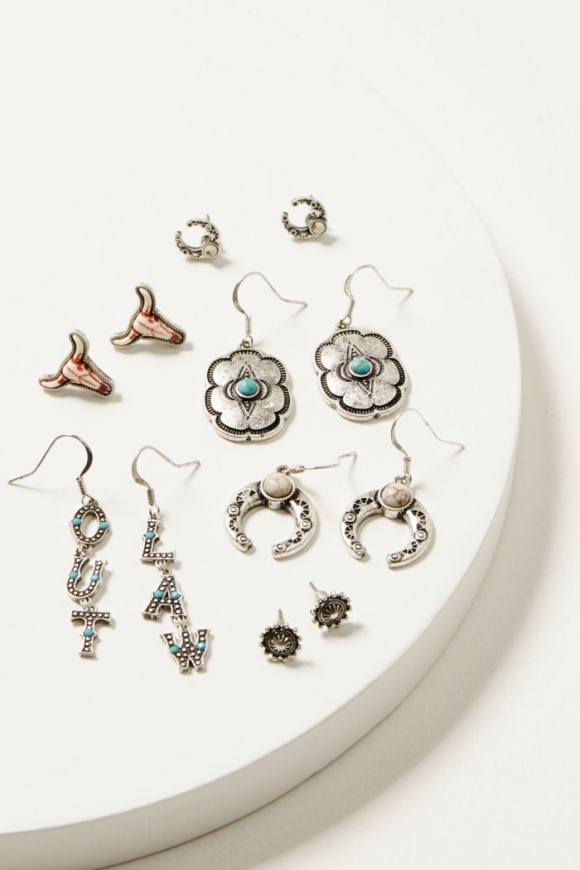 Special Offer Idyllwind Women's Calais Outlaw Earring Set - 6 Piece | Silver