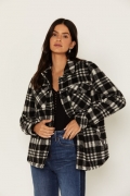 Special Offer Idyllwind Women's Viola Plaid Print Fleece Lined Shacket Jacket | Black Special Offer Idyllwind Women's Viola Plaid Print Fleece Lined Shacket Jacket | Black