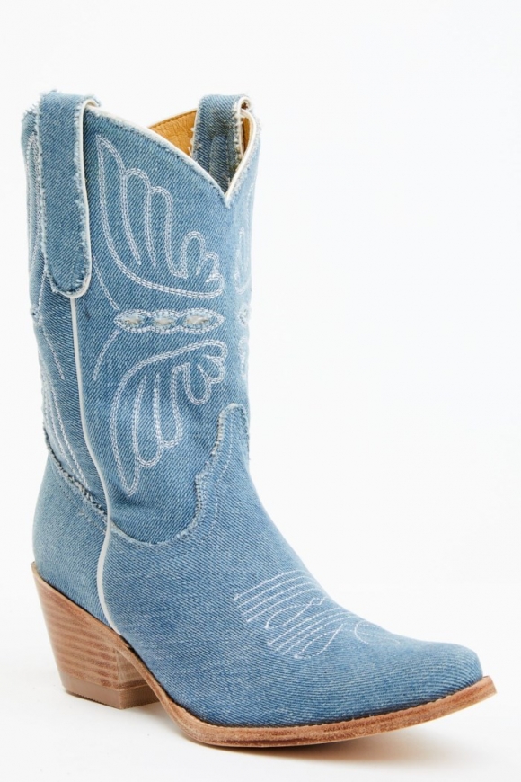 Special Offer Idyllwind Women's Aces Denim Deux Western Boots - Pointed Toe | Blue Special Offer Idyllwind Women's Aces Denim Deux Western Boots - Pointed Toe | Blue