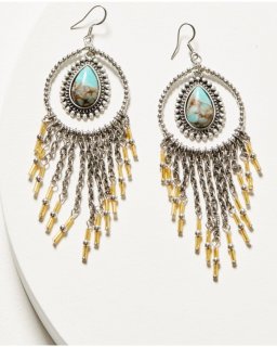 Special Offer Idyllwind Women's Luna Turquoise Chandelier Fringe Earrings | Turquoise