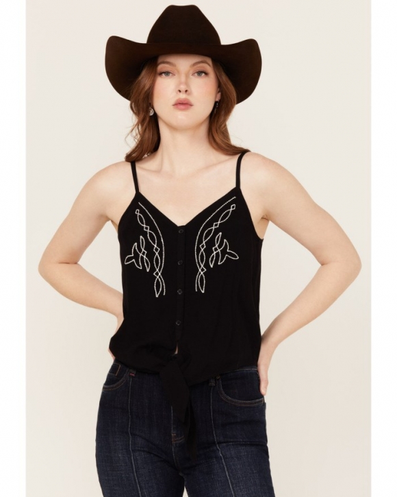 Special Offer Idyllwind Women's Steele Western Embroidered Cami | Black Special Offer Idyllwind Women's Steele Western Embroidered Cami | Black