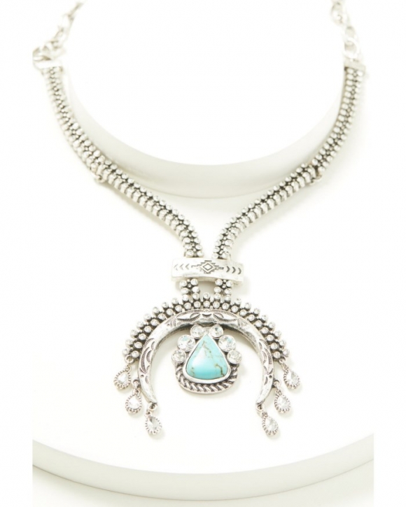 Special Offer Idyllwind Women's Suncrest Rhinestone Squash Blossom Necklace | Silver