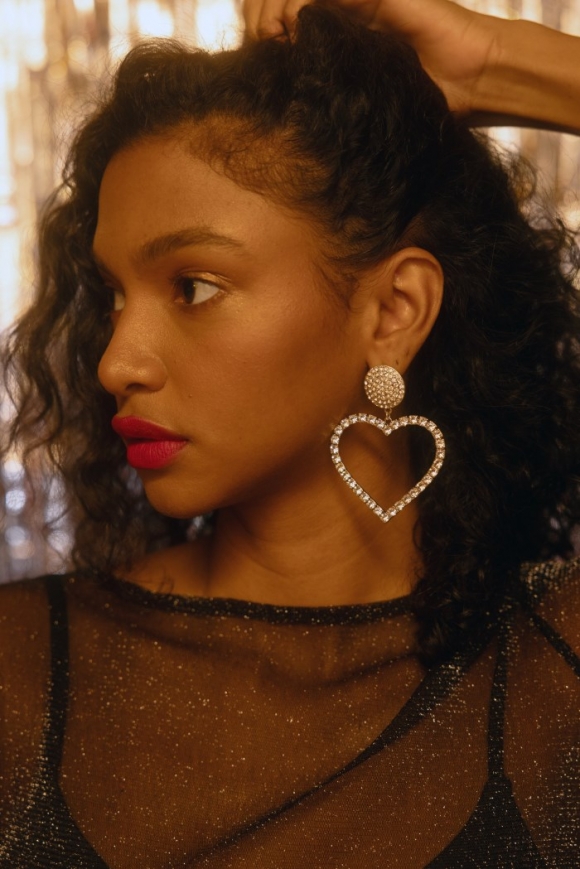 Special Offer Idyllwind Women's Jeanette Heart Rhinestone Earrings | Silver